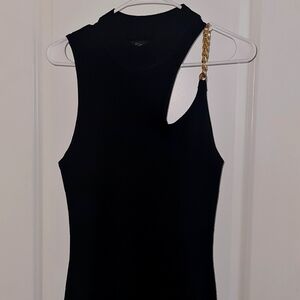 Black Midi chain cutout ribbed dress - 1X
